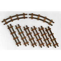 Kavel rechte en gebogen rails